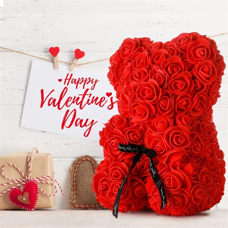 Wedding Teddy Rose Bear with Box ＆ Led Light for Girlfriend Valentines Gifts USA