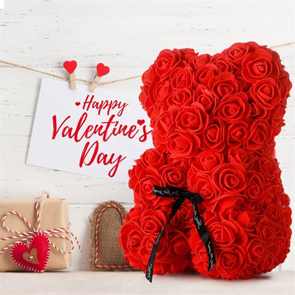 Wedding Teddy Rose Bear with Box ＆ Led Light for Girlfriend Valentines Gifts USA